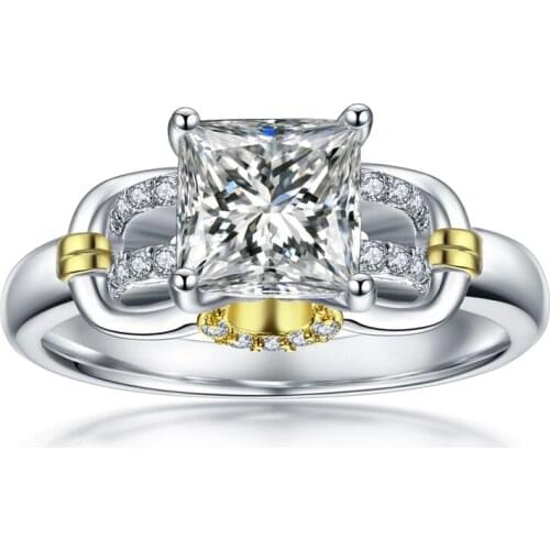 Luxury Fashion Silver Color Bridal Ring for Women with Paved large Zircon Crystal Wedding gold-color Jewelry Distribution