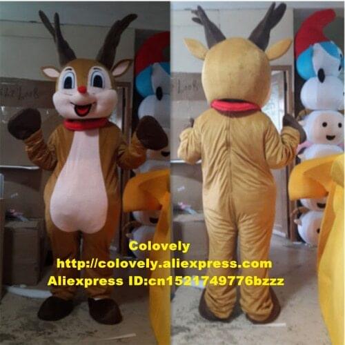 Christmas Xmas Reindeer Rudolph Deer Mascot Costume Adult Cartoon Character Supermarket Farewell Party CX047 Free Shiping