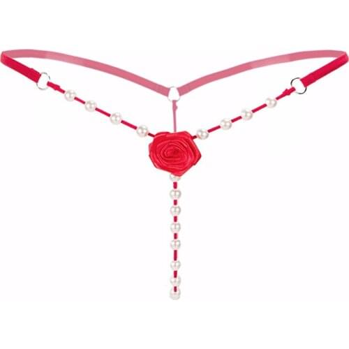 Sexy Women Thongs Panties And G Strings With Pearls massage Sexy t-back Sexy Underwear flower Erotic Transparent Lingerie Bragas