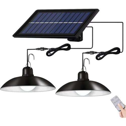 LED Solar Light Outdoors Split Hanging Shed Lights Remote Control Garden Yard Solar Powered Sunlight Street Light With 3M Line