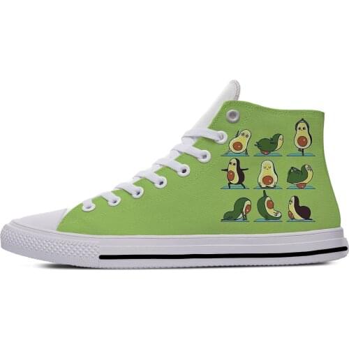 Avocado Cartoon Popular Funny Vogue Fashion Cute Casual Cloth Shoes High Top Lightweight Breathable 3D Print Men women Sneakers