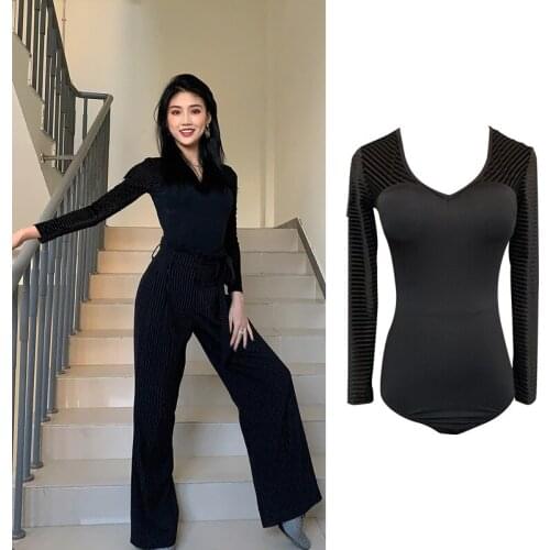 Velvet Ballroom Practice Wear For Women Latin Dance Tops Samba Costume Designer Clothes Salsa Dancewear Tap Dance Outfit JL2539