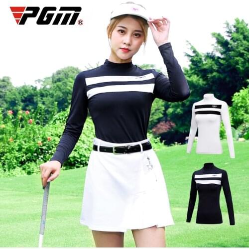 2019 Autumn Sportswear Womens Golf Shirts Long Sleeve Shirt Women Sunscreen Striped Bottoming Tops Golf Clothing