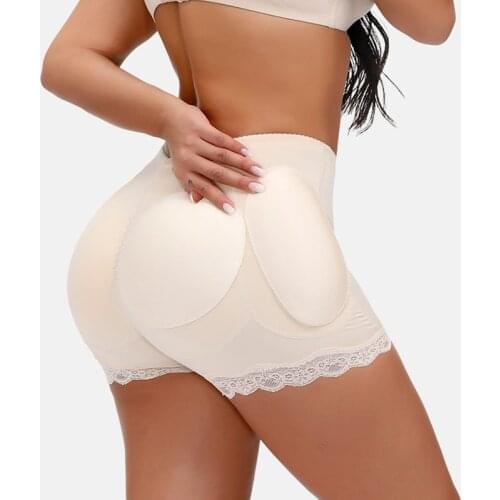 Womens Seamless Butt Lifter Padded Lace Panties Enhancer Underwear Booty 4 Pads Shaper Boyshorts Hip Lift Fake Ass Shapewear