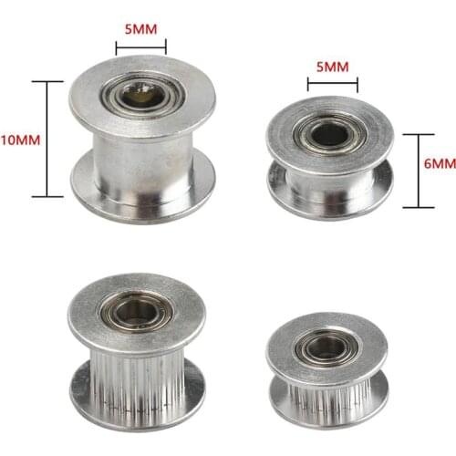 1/5PCS GT2 Timing Pulley 20 Tooth Wheel Bore 5mm Aluminium Gear Teeth Width 6/10mm 3D Printers Parts