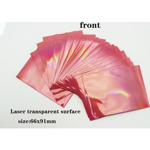 200 PCS/LOT Rainbow Holographic Red Cards Sleeves,Foil Cards Protector Trading Cards Shield Magic Laser Cover PKM/YGO Sleeves