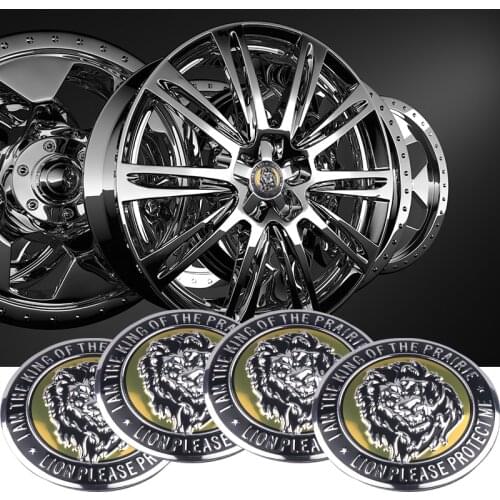 4pcs 56mm 3D Aluminium Lion Tiger Eagle Emblem Sticker Wheel Center Hub Cap Badge wheel Decal decoration Car styling Accessories