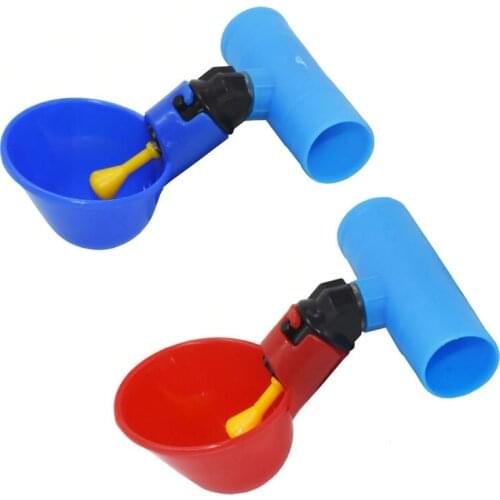50 Pcs Poultry Drinking Cup 20mm Connector Red And Blue High Quality Plastic Automatic Chicken Drinker Poultry Supplies