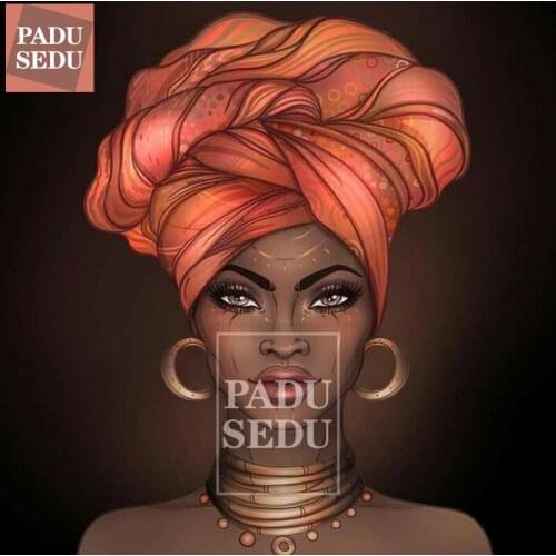 5d Diamond Painting Portrait Full Round African Black Woman Diamond Embroidery Cross Stitch Pictures Handcrafts Home Decor Gifts