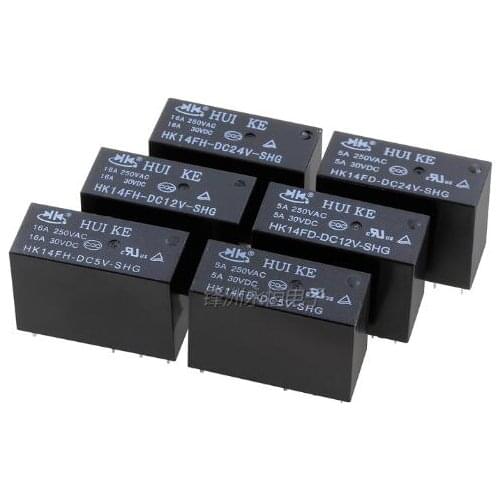 6pcs HK Relay HK14FD-DC5V-SHG HK14FD-DC12V-SHG HK14FD-DC24V-SHG 250V 5A relay 8 pin relay 5V/12V/24VDC relay