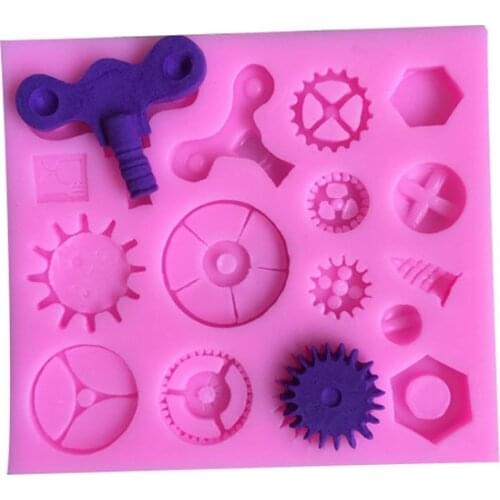 8*7.5*1CM DIY Sugar Craft Cake Vintage Petal Gear Cake Silicone Mold Fondant Mold Cake Decorating Tools Gum Paste Mold