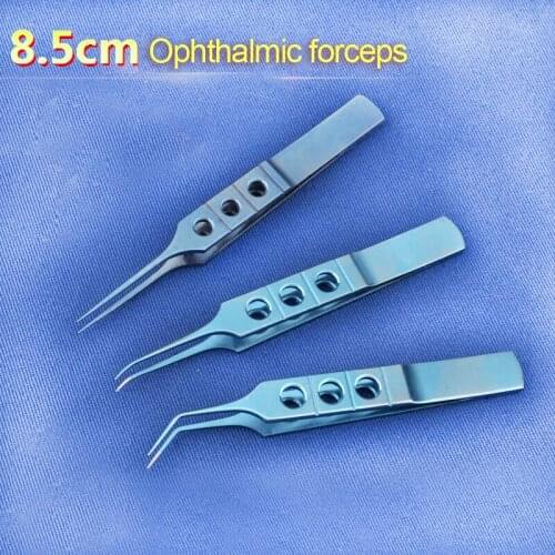 8CM curved head(straight head ) Micros titanium alloy tweezers Ophthalmic forceps high quality