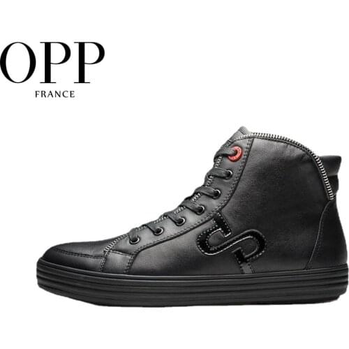 OPP Men Boots Zip Genuine Leather Men Shoes Winter Zipper Boots Men Metal Style Shoes Ankle Boots for Men Safety Shoes