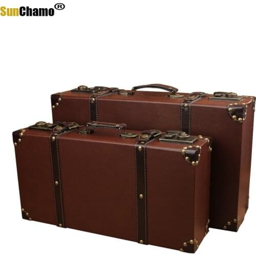 Suitcase retro suitcase wedding suitcase wooden chest luggage display window