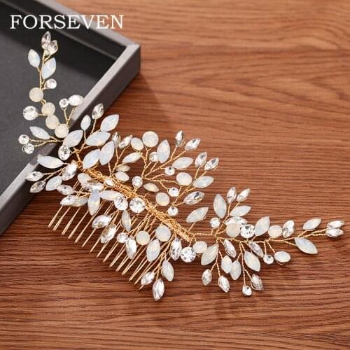 Bridal Hair Comb Rhinestone Wedding Hair Accessories Gold Bridal Tiara Jewelry Hair Comb Women Head Ornaments Wedding Headpiece
