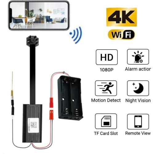 HD 4K DIY Portable WiFi IP Mini Camera P2P Wireless Micro Webcam Camcorder Video Recorder Night Vision Remote View Support 128g