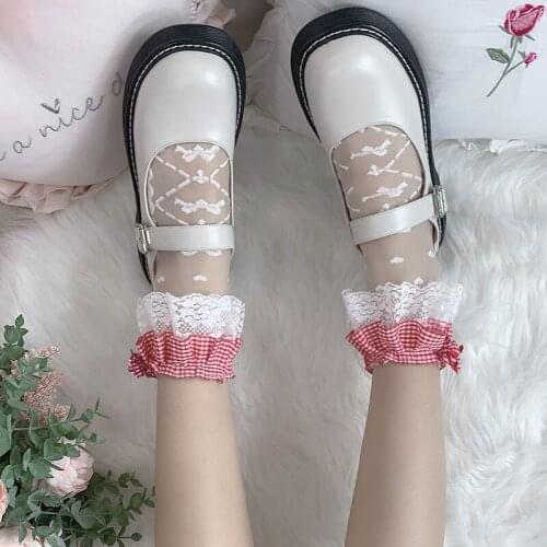 Lace Socks Summer Japanese Lolita Lace Mesh Socks Transparent Glass Stockings Ultra-thin Cotton Socks Crystal Socks