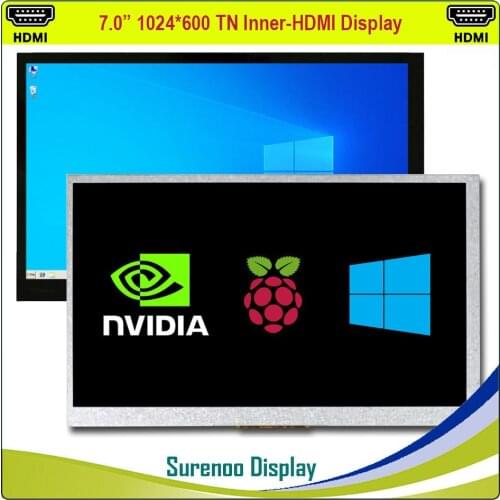 7.0" 7 inch 1024*600 Inner-HDMI TN LCD Module Monitor Display Screen with USB Capacitive Touch Panel for RaspBerry Pi RPI 3B/4B