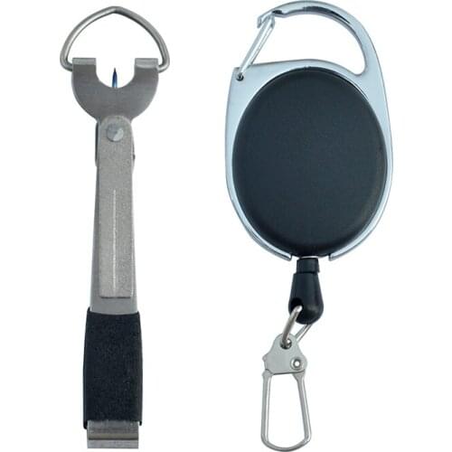 Fly Fishing Quick Nail Knot Tying Tool Stainless Steel Hook Tyer Fishing Line Clipper Hook Sharpener with Zinger Retractor