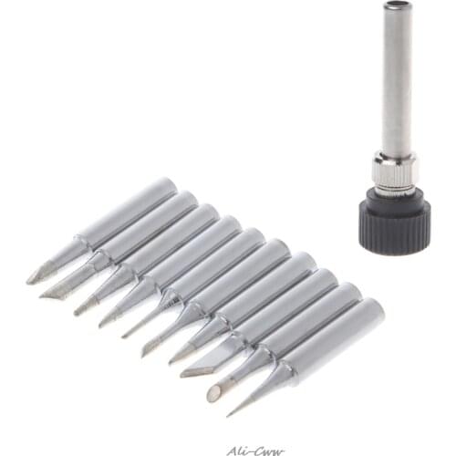 11 Pcs 900M-T Soldering Iron Tips Lead Free For Hakko 936 Lukey 852D 898d SAIKE Soldering Station