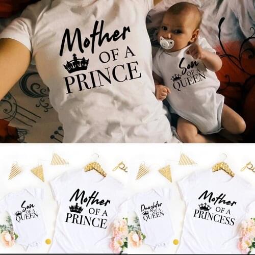 Mother of A Prince Son of A Queen Matching Outfit Mommy and Me Shirts Mother and Son Set Royal Family Mothers Day Gif Drop Ship