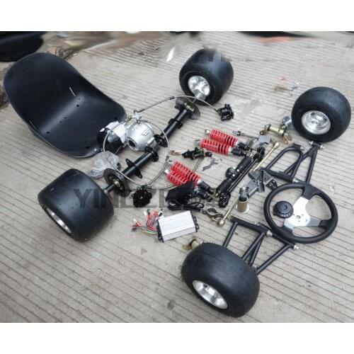 GO KART KARTING ATV UTV Front Swingarms Rear Axle 48V 750W Motor Steering Gear Rack Wheel Pinion Tie Rod Seat With 5 Inch Wheels
