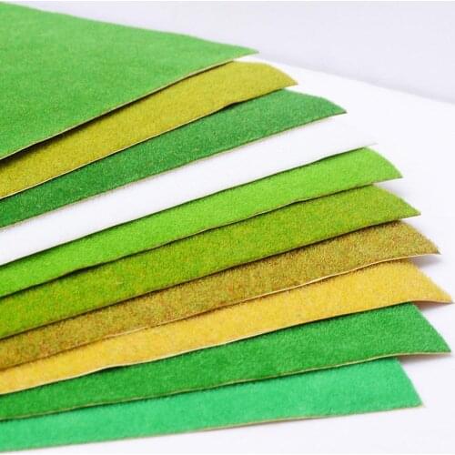 Sand table building landscape model material simulation paper floor flocking toy model turf decoration T2D5