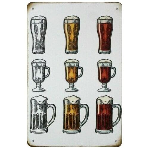 Beer drink alcohol bar pub tin metal sign office bar interior design