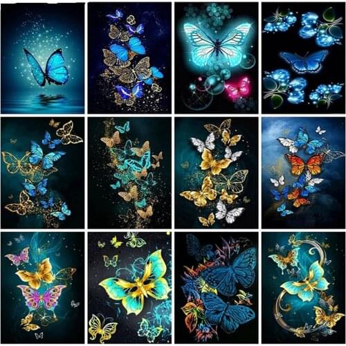 Full Round Diamond Painting Butterfly Animal Picture Diamond Embroidery Cross Stitch Kits Wall Art Mosaic Home Decoration Gift