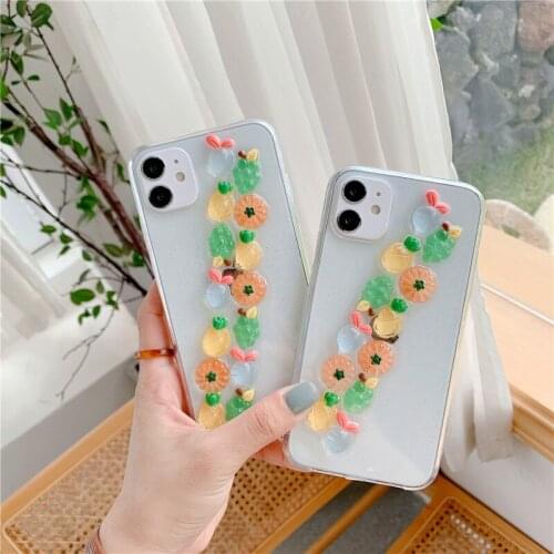 Hot Ins 3D Fruit Clear iPhone case For iPhone11 12 Pro Max Mini X XS XR 8 7 Fashion Creative Protect Cover