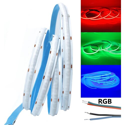 DC12V 24V RGB COB LED Strip 630LEDs/m High Density Super Bright RA90 COB Flexible RGB LED Lights 0.5m 1m 2m 3m 4m 5m