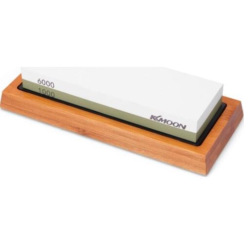 1000#/6000# Premium Whetstone Cut Sharpening Stone Set Sharpener for All Blade Non Slip Base Cutter Sharpener