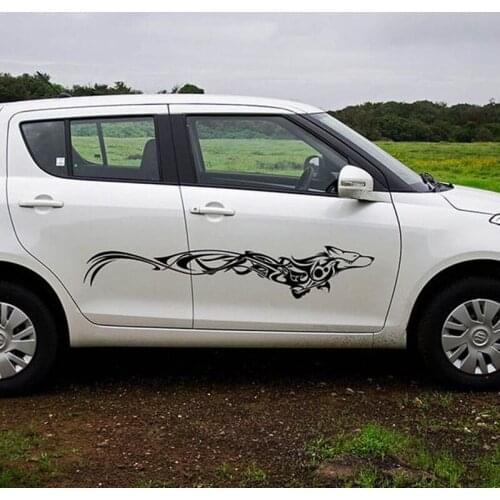 Wolf Streak Decal Cool Car Side Decor Pattern Graphics Waterproof Vinyl Removable Animal Stickers L1198