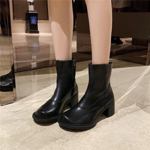 COOTELILI Winter Women Boots Patent Leather 5.5cm Heel Wedges Keep Warm Zip Boots For Woman Women Shoes Fashion Botas Size 35-39