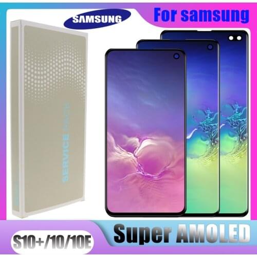 NEW ORIGINAL SUPER AMOLED Galaxy S10 LCD For SAMSUNG Galaxy S10 G973F G973 S10 Plus G975 G975F Touch Screen Digitizer Assembly