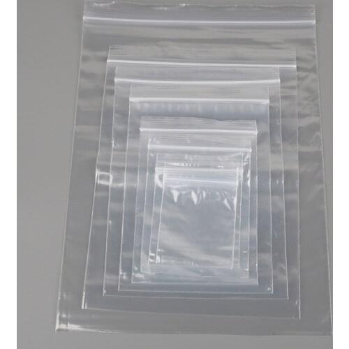 100pcs/pack Jewelry Ziplock Zip Zipped Lock Reclosable Plastic Poly Clear Bags Thickness 0.05mm for Jewelry Findings Candy Pack