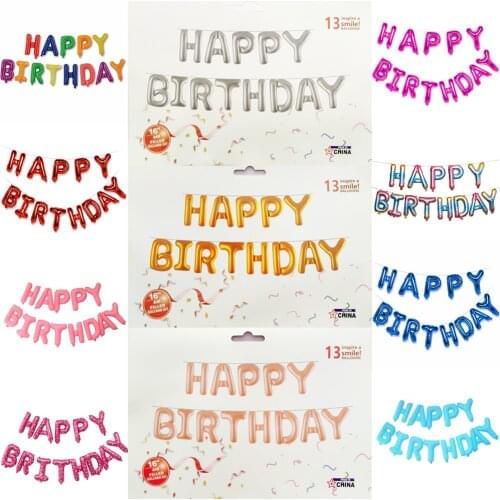 13 Letters/set 16 inch HAPPY BIRTHDAY Foil Balloons Birthday Party Decoration Baby Shower Supplies Kids Alphabet Air Ball JL0002