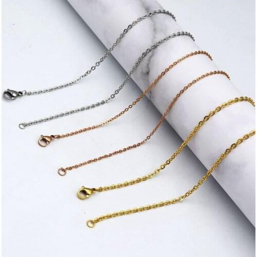 45CM Silver Rose Gold Stainless Steel Chains DIY Jewelry Necklace Accessories Making Material Wholesale