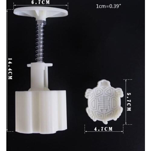 50g Moon Cake Mold Turtle Stamp Barrel Mooncake Hand Pressure Pastry Mould DIY R7RC