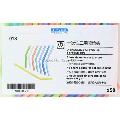 50 Pcs Dental Materials Disposable Air-Water Syringe Tips Plastic 3-Way Syringe Gun Nozzle Tip Dentist Products