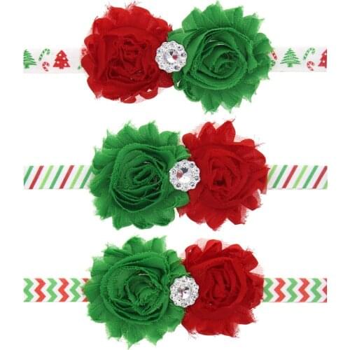 American and European Christmas girls hair with sunflower diamond print elastic headband hair accessories