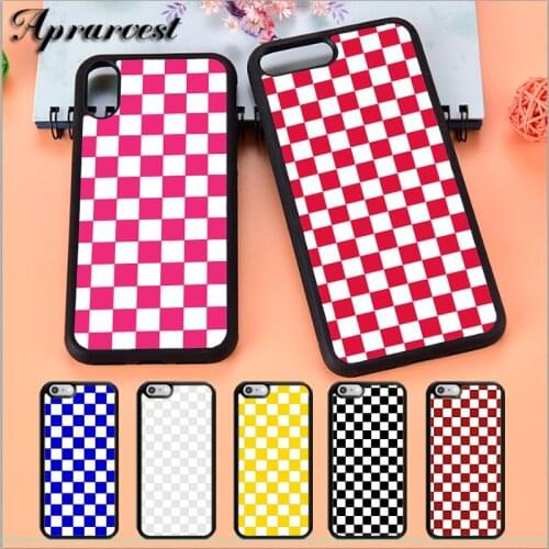 Aprarvest Checkerboard Checkered Phone Case Cover For iPhone 5 5S SE 6 6S 7 8 PLUS X XS XR MAX 11 PRO