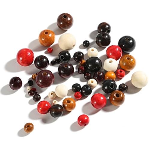 2019 New Arrival Wooden Beads Round Loose Bracelet Beads 4/6/8/10/12/14/16/18/20mm DIY Necklace Craft Fashion Jewelry Findings