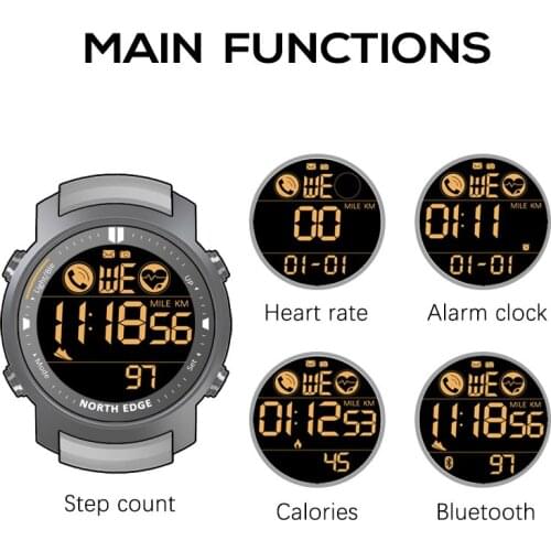Watch mens waterproof, anti-seismic, anti freezing and low temperature multi-functional Bluetooth sports electronic watch f