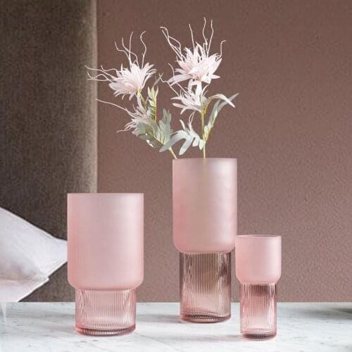 Home Decoration Glass Vase Room Decoration Flower Pot Modern Color Crystal Transparent Hydroponic Plant Flower Arrangement Art