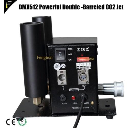 Rock DMX512 Double Pipe CO2 Jet DMX Machine Fog Gas Column Shooter with T Connector Brass Fitting