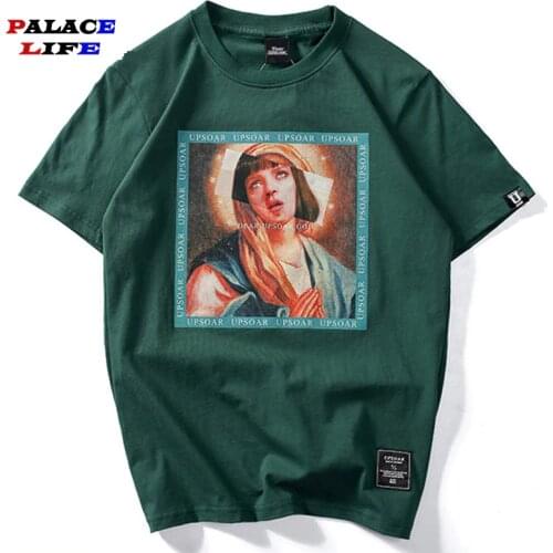 Virgin Mary Mens T-Shirts 2021 Funny Printed Short Sleeve Tshirts Summer Hip Hop T Shirt Streetwear Casual Cotton Tops Tees