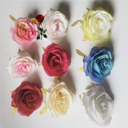 SPR hot sale Fake flannelette fabric flowers heads Bulk Silk Rose Bud Artificial Flower for Wedding Party Home decoration