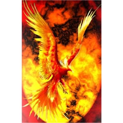 Fire phoenix diamond painting full bird mosaic embroidery animal rhinestone picture puzzle drawing wall decor needle craft gift