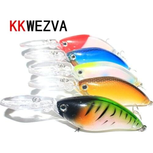 KKWEZVA 1pc 18G/11.5CM Laser Floating Deep Diving Crankbait Fishing Lures Wobblers With 6 # Owner Hooks peche isca artificial